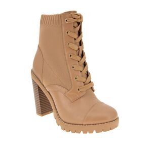 NWT BCBGENERATION Womens Beige 1-1/2" Platform Pilas Heeled Boots 10 M